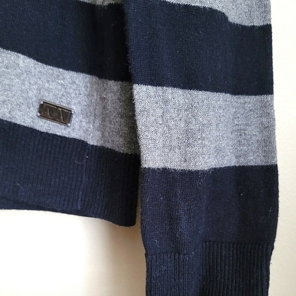 Armani Exchange Men's Stripe Long Sleeves Top Size Medium in Black Gray - Picture 4 of 8